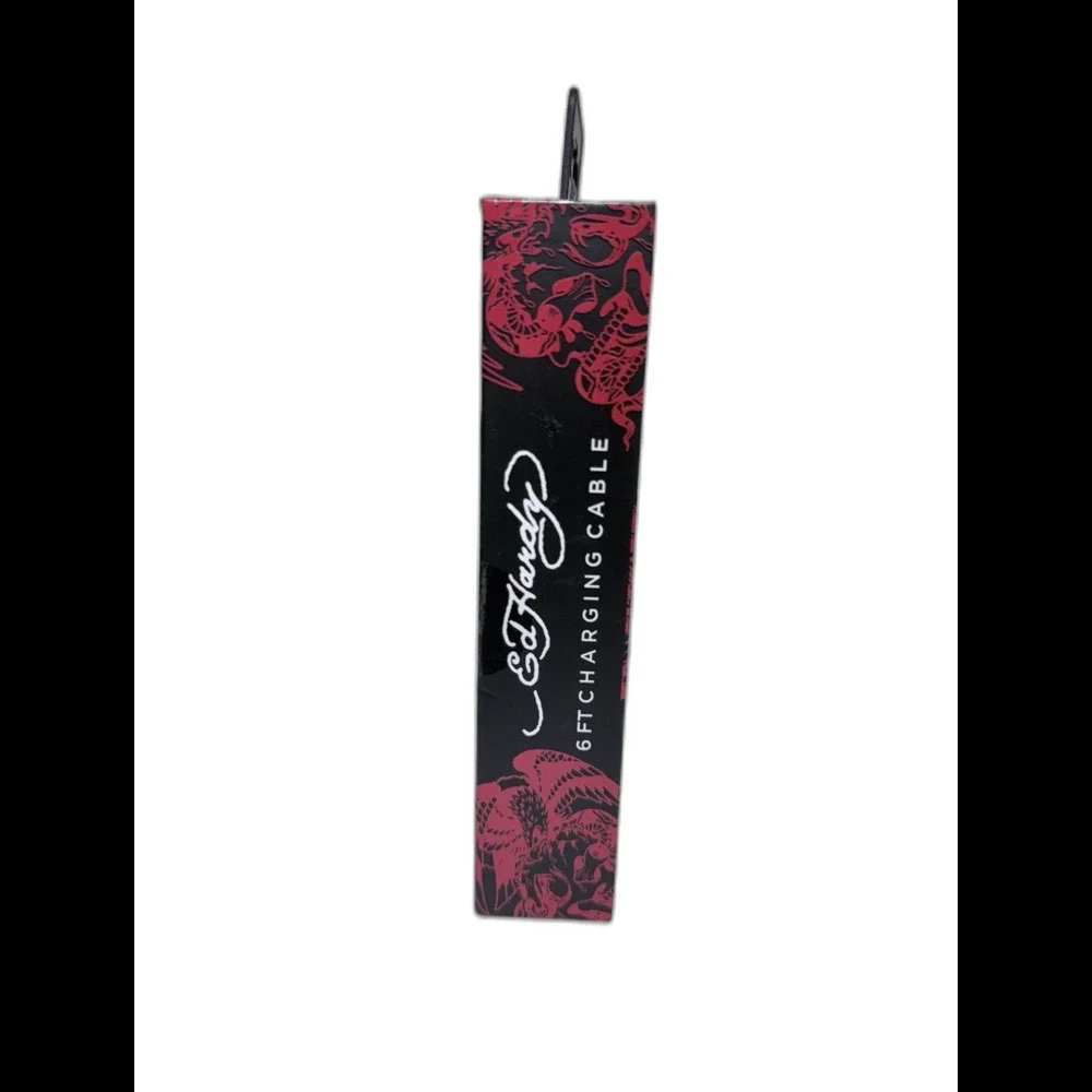 NEW Ed Hardy 6FT Black Braided  Charging Cable USB-C To USB-C Rapid Charge NWT